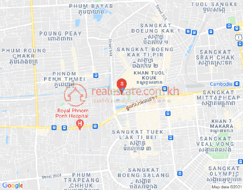Carte de Tuek L'ak 1, Toul Kork, Phnom Penh