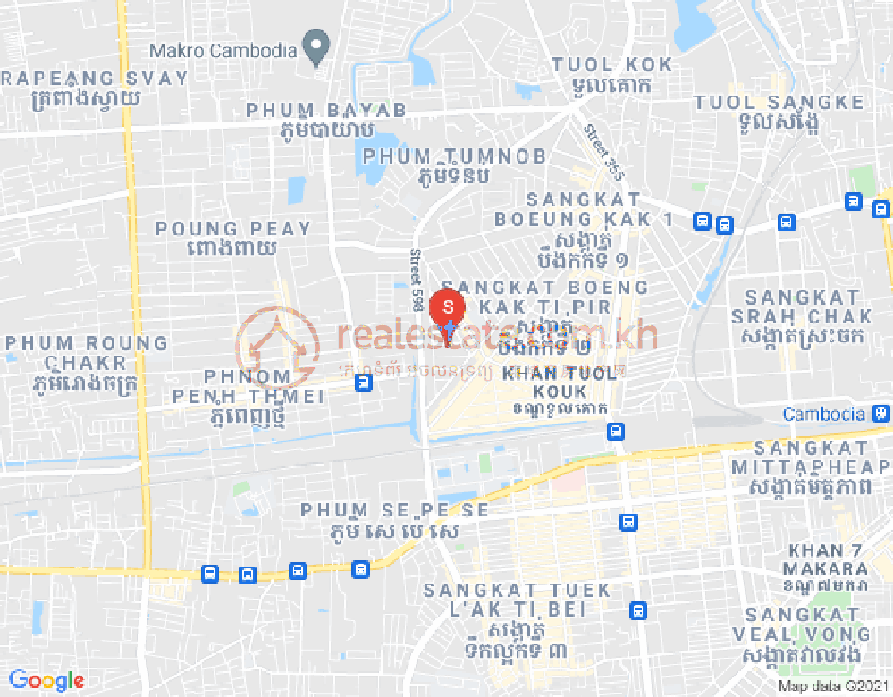 Map of Boeung Kak 2, Toul Kork, Phnom Penh