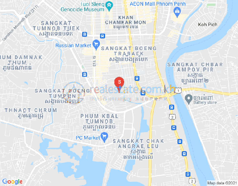 Mapa: Phsar Daeum Thkov, Chamkarmon, Phnom Penh