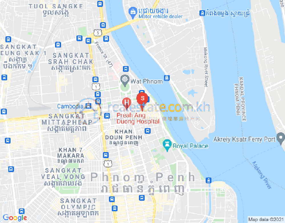 Carte de Phsar Chas, Daun Penh, Phnom Penh