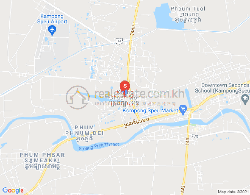 Map of Chbar Mon, Kampong Speu