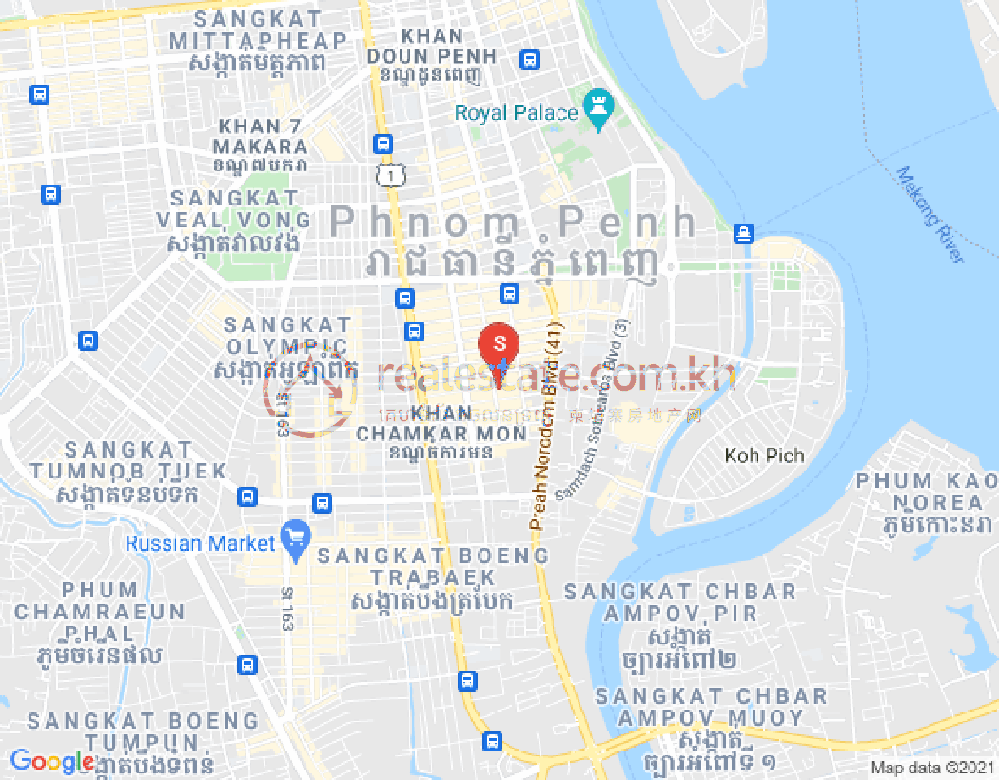 Mapa: BKK 1, Boeng Keng Kang, Phnom Penh