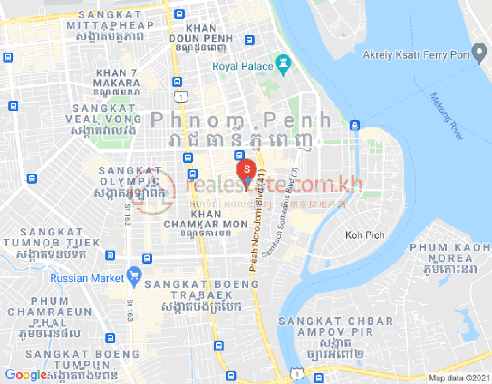 万景岗1分区（BKK1), 波哥堪, 金边地图