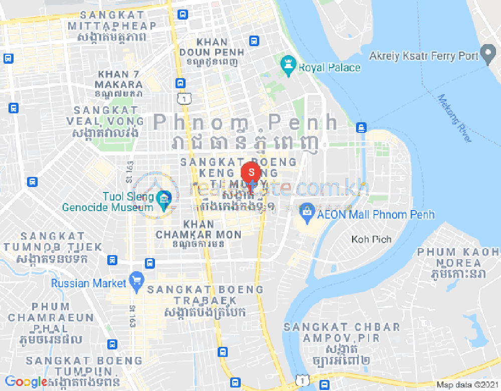 万景岗1分区（BKK1), 波哥堪, 金边地图