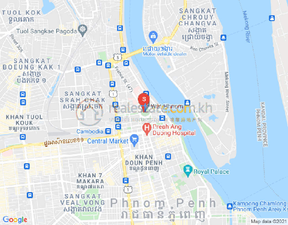Mapa: PROPERTIES DABEST, BKK 1, Boeng Keng Kang, Phnom Penh