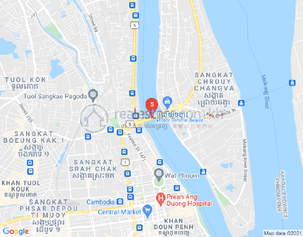 水净华区, 金边地图