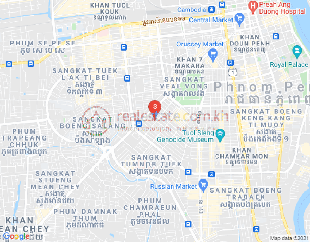 BKK 1, ボンケンコン, プノンペンの地図