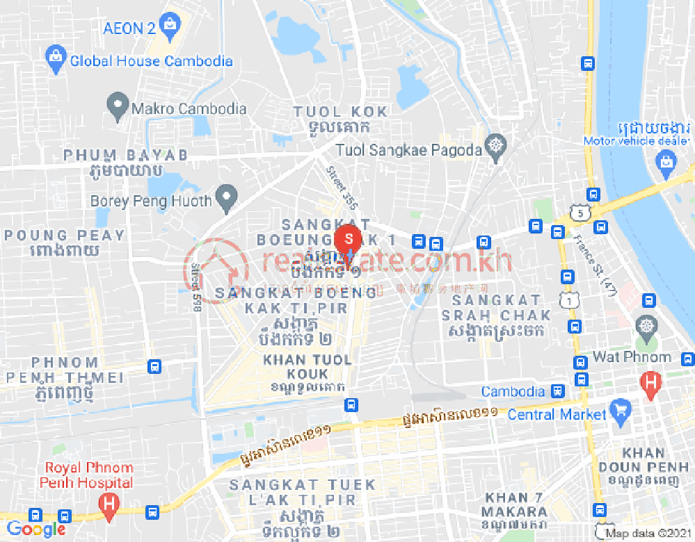 万谷湖1分区, 堆谷区, 金边地图
