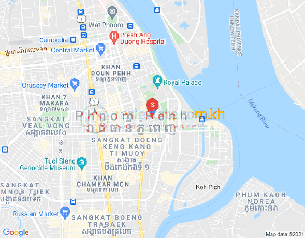 Carte de Chakto Mukh, Daun Penh, Phnom Penh