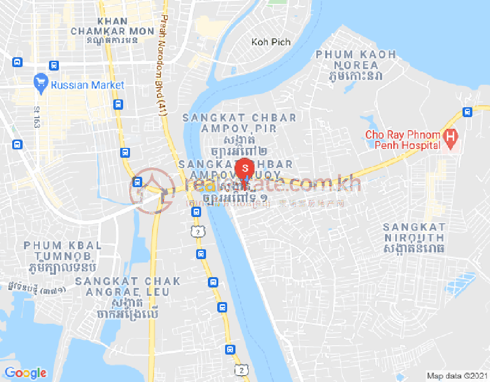 แผนที่ Chbar Ampov I, จบาร์อำเปา, พนมเปญ