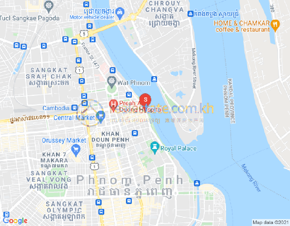 下市仔1分区, 隆边区, 金边地图