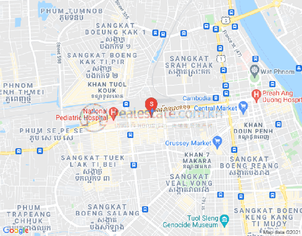Mapa: Phsar Depou I, Toul Kork, Phnom Penh