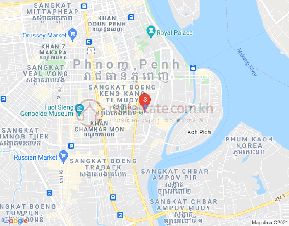 万景岗2分区（BKK2), 波哥堪, 金边地图