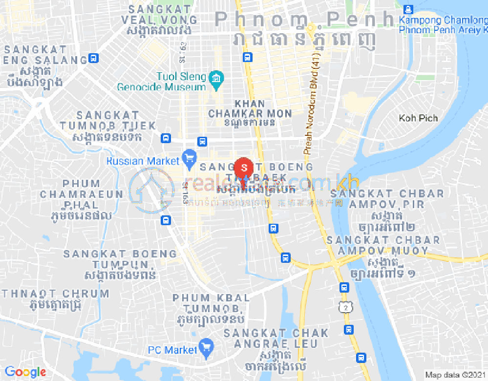 Mapa: Boeung Trabek, Chamkarmon, Phnom Penh