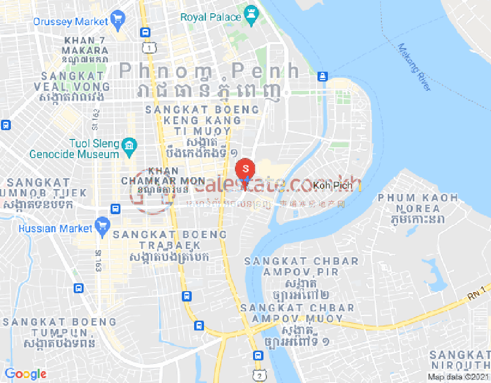 ផែនទី ទន្លេបាសាក់, ចំការមន, ភ្នំពេញ