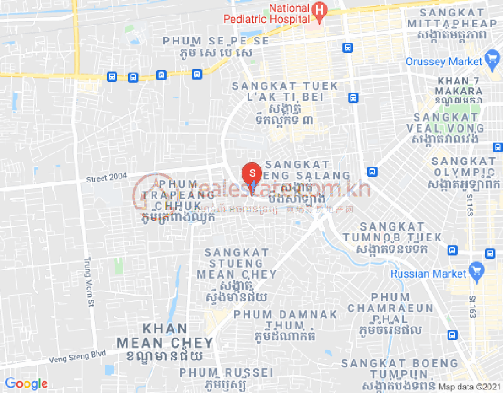 Carte de Ou Baek K'am, Sen Sok, Phnom Penh