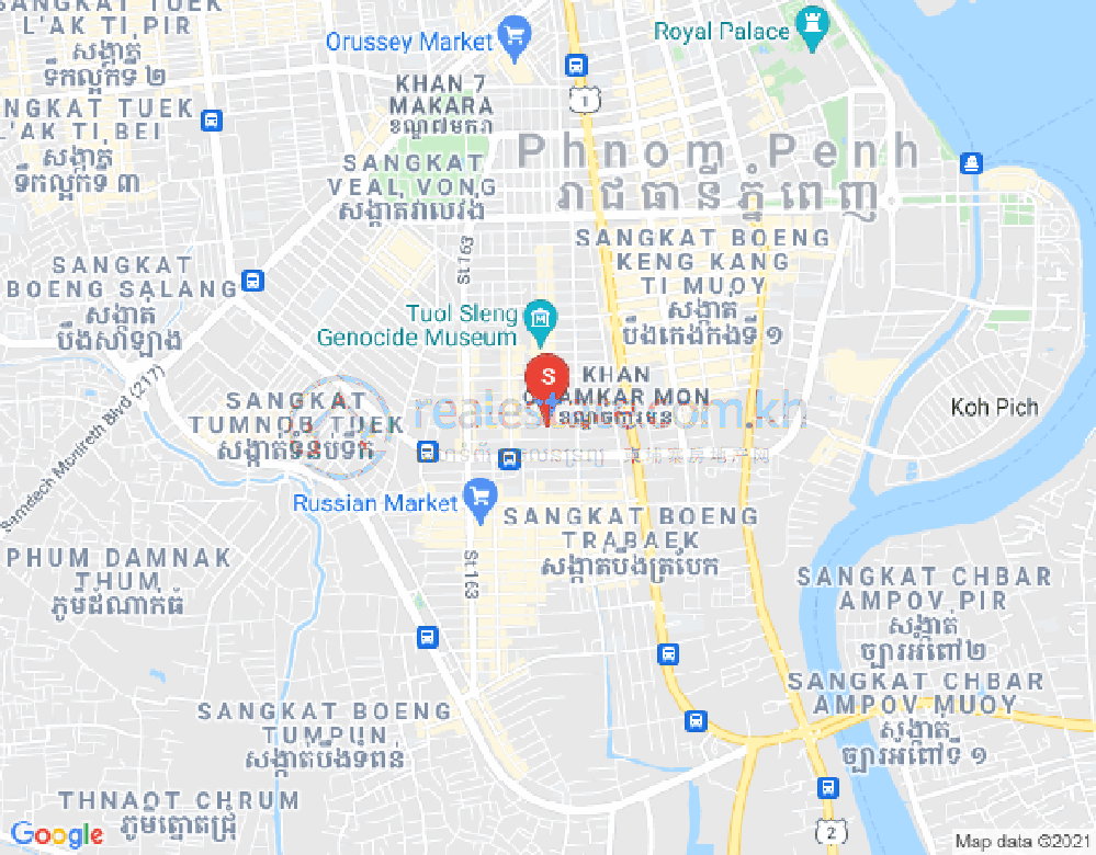 万景岗3分区（BKK3), 波哥堪, 金边地图