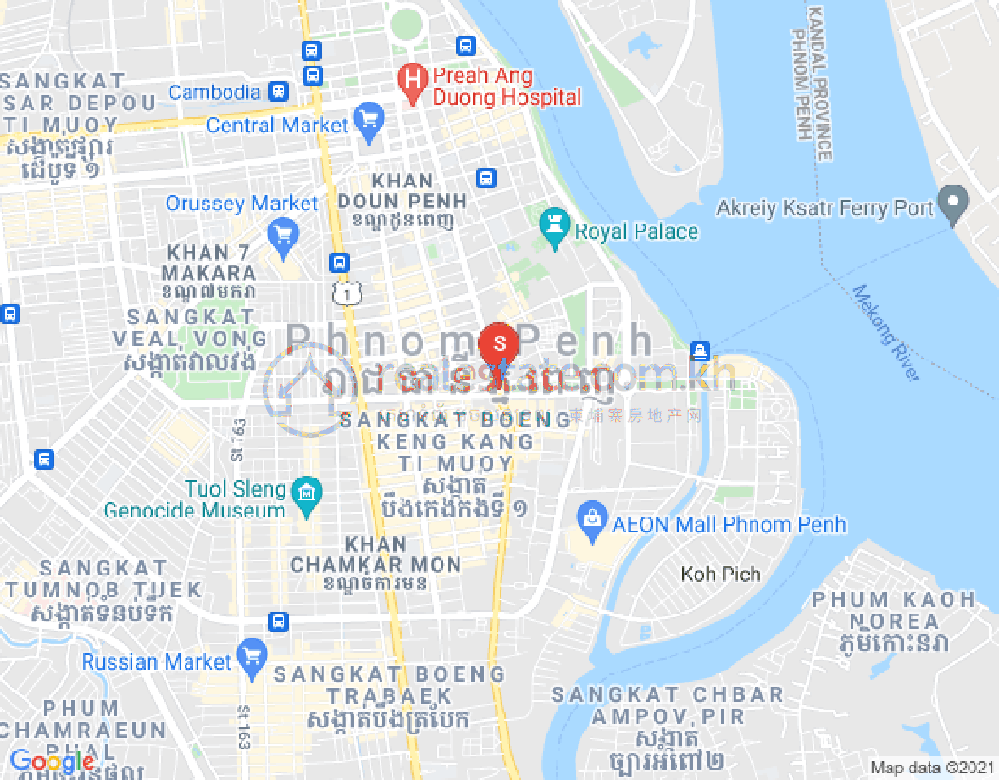 Properties Dabest, 万景岗2分区（BKK2), 波哥堪, 金边地图