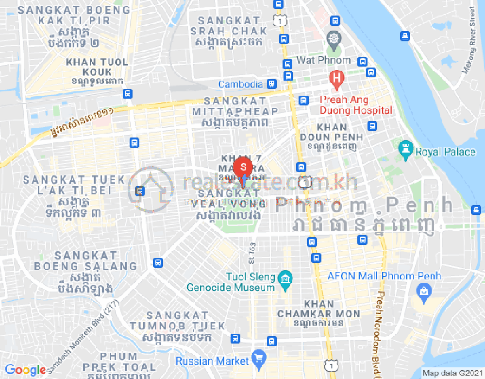 Mapa: Veal Vong, 7 Makara, Phnom Penh