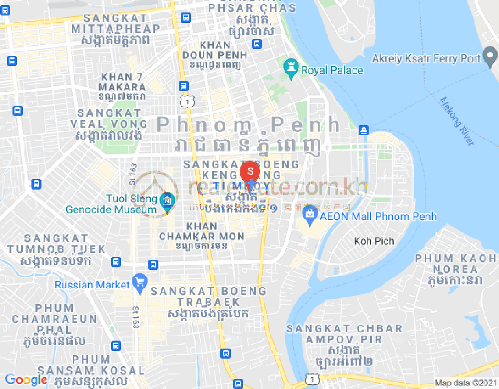 万景岗1分区（BKK1), 波哥堪, 金边地图