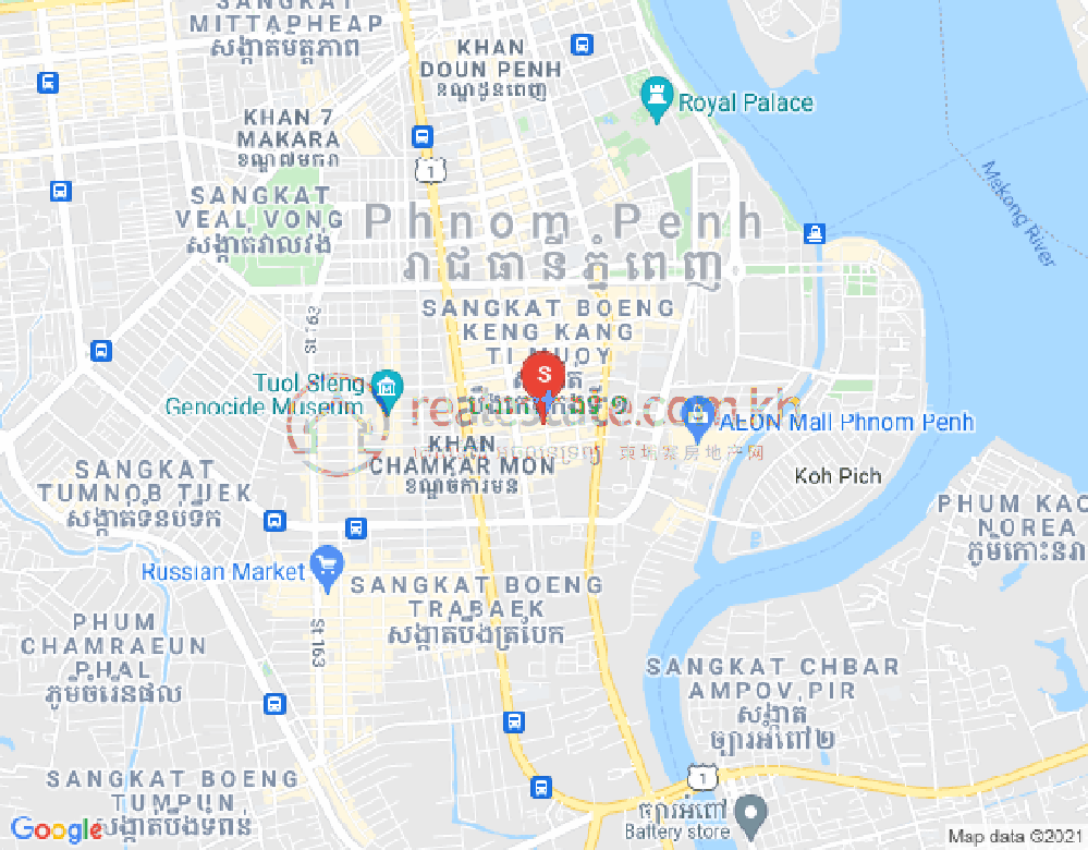 万景岗1分区（BKK1), 波哥堪, 金边地图