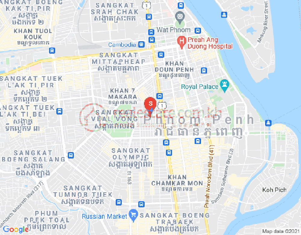 Mapa: Boeung Prolit, 7 Makara, Phnom Penh