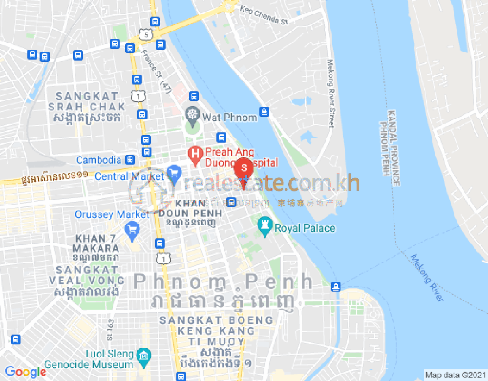Carte de Phsar Kandal I, Daun Penh, Phnom Penh
