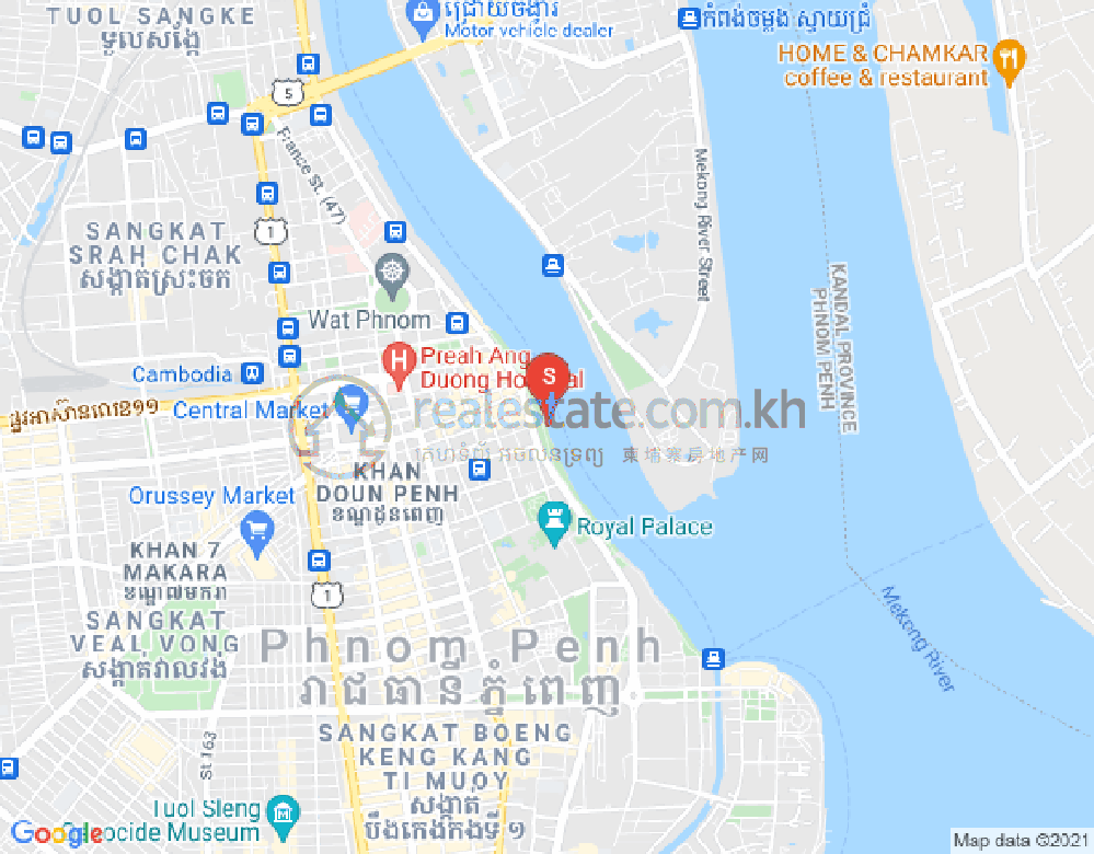 Carte de Phsar Kandal I, Daun Penh, Phnom Penh
