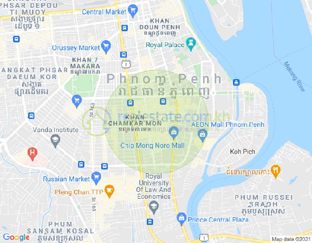 万景岗3分区（BKK3), 波哥堪, 金边地图