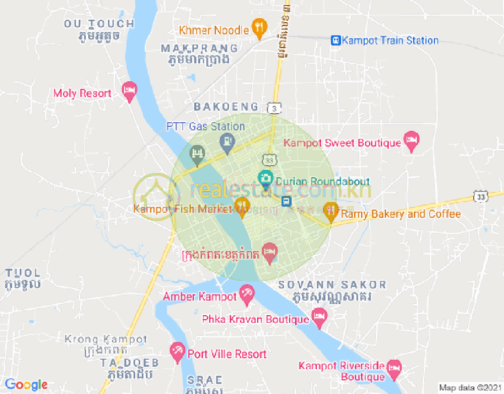 Mapa: Kampong Bay, Kampot