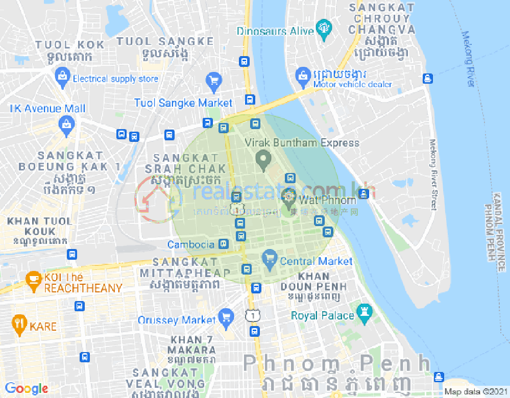 Mapa: PROPERTIES DABEST, Phsar Kandal II, Daun Penh, Phnom Penh