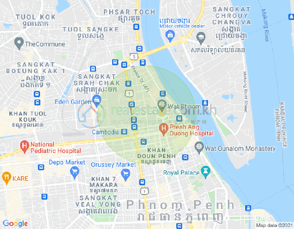 แผนที่ เบิงเรียง, ดวนป็ญ, พนมเปญ