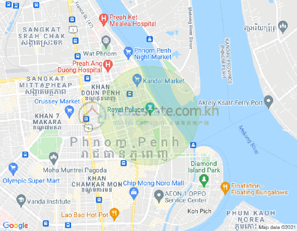 แผนที่ PROPERTIES DABEST, เวียลวง, เจ็ดมกรา, พนมเปญ