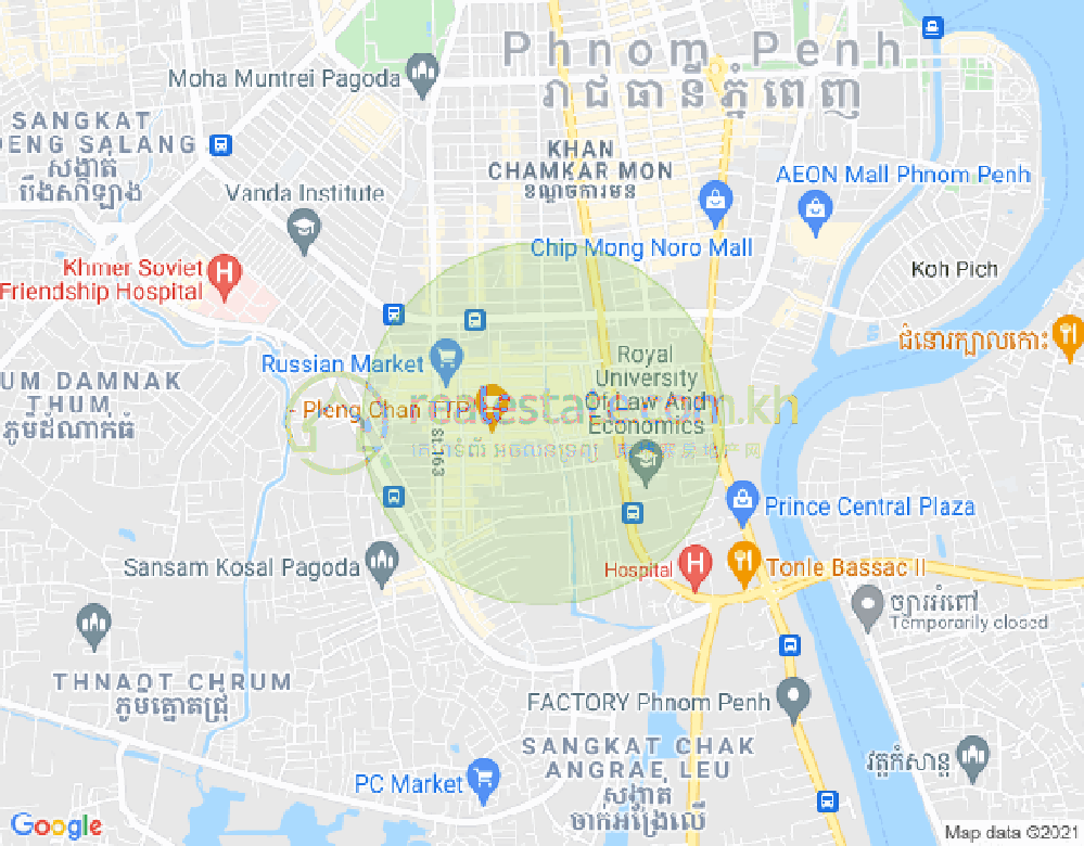 Map of Boeung Trabek, Chamkarmon, Phnom Penh