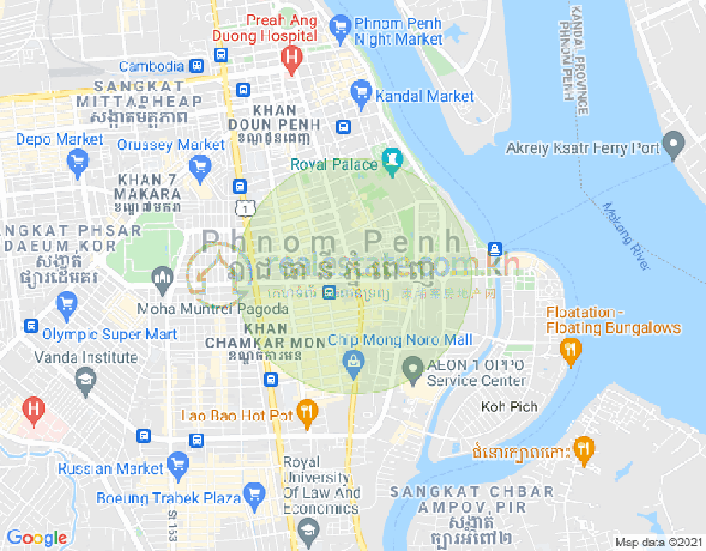 DABEST PROPERTIES, 百色河分区, 占卡蒙, 金边地图