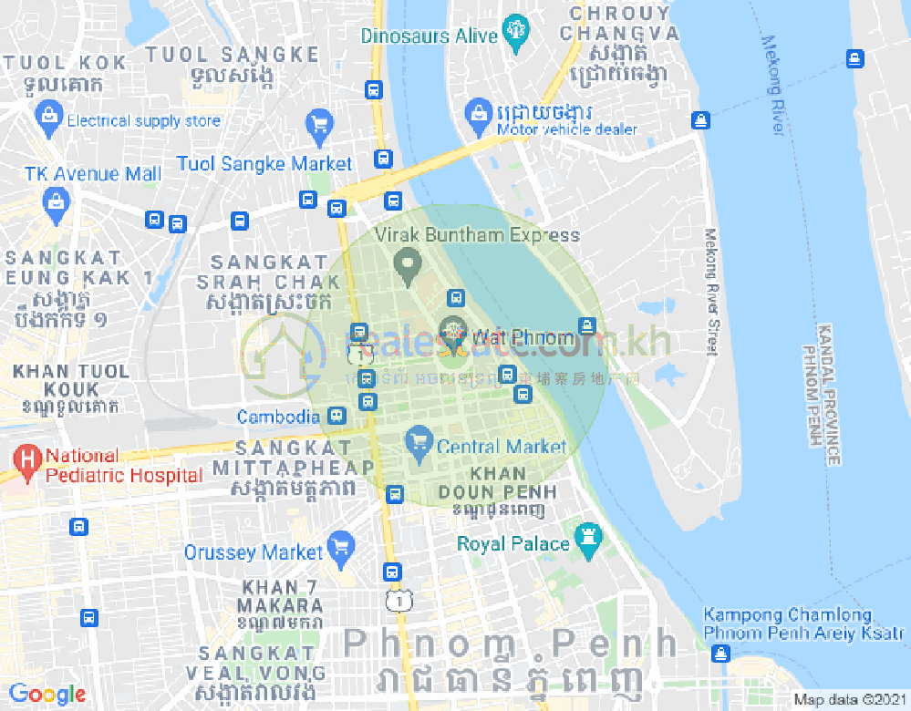 トゥールトンポン1, チャムカモン, プノンペンの地図