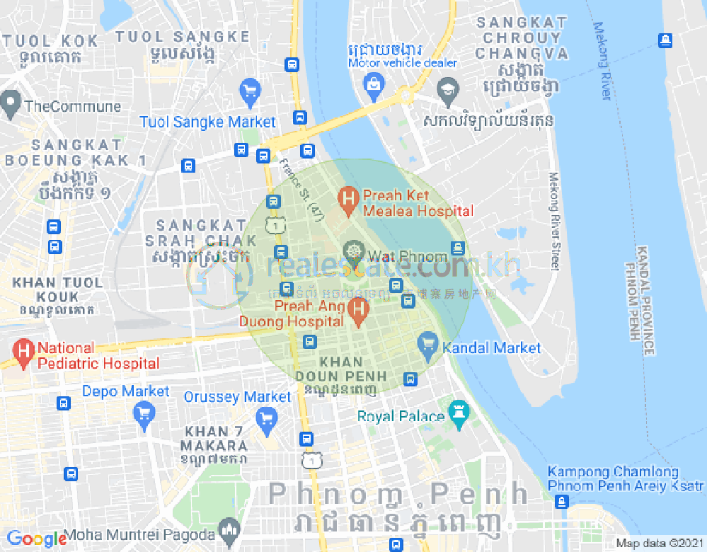 CAMBODIA CO LTD PROPERTIES DABEST PROPERTIES, 万景岗3分区（BKK3), 波哥堪, 金边地图