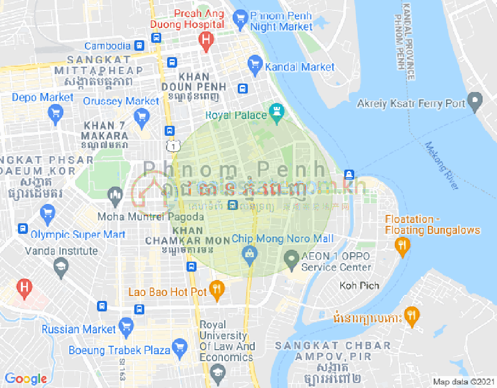 Map of Properties  Dabest, BKK 1, Boeng Keng Kang, Phnom Penh