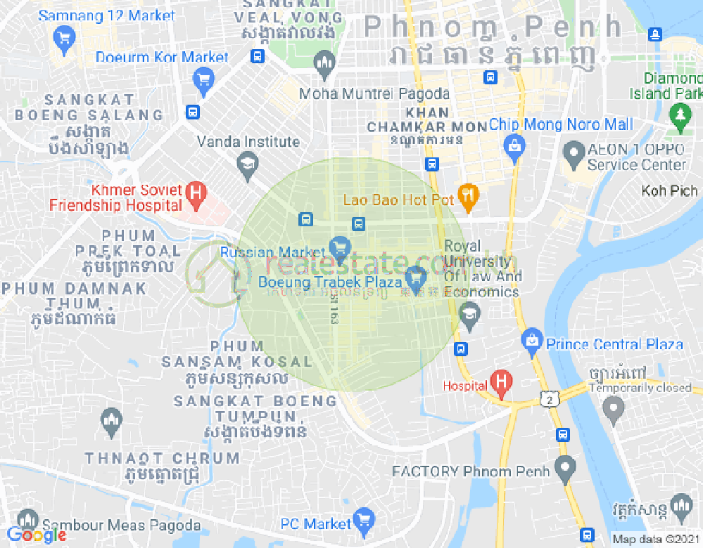 Carte de Toul Tum Poung 1, Chamkarmon, Phnom Penh