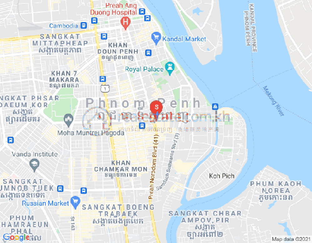 Dabest  Properties, 万景岗1分区（BKK1), 波哥堪, 金边地图