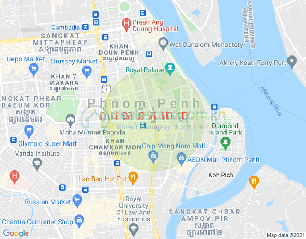 แผนที่ Dabest Properties, จักตอมุข, ดวนป็ญ, พนมเปญ