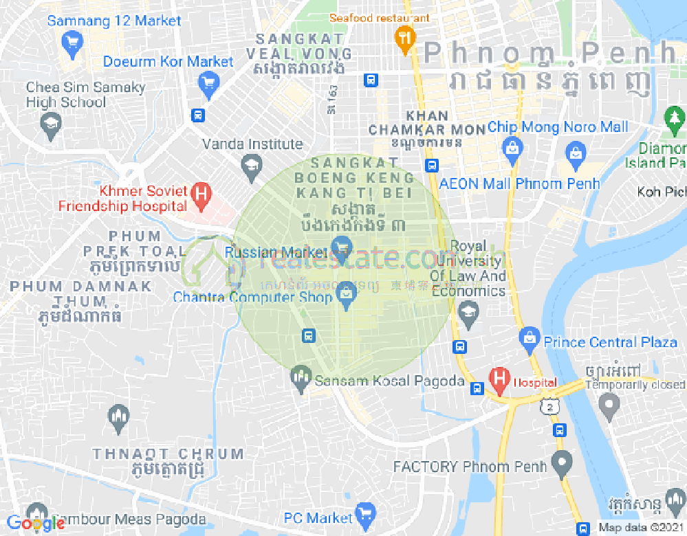 ផែនទី Properties  Dabest, បឹងត្របែក, ចំការមន, ភ្នំពេញ