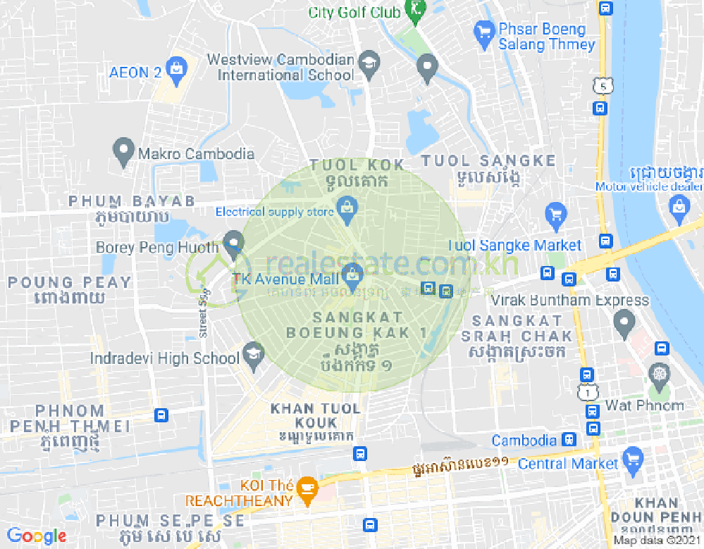 Mapa: properties  Dabest, Boeung Kak 2, Toul Kork, Phnom Penh