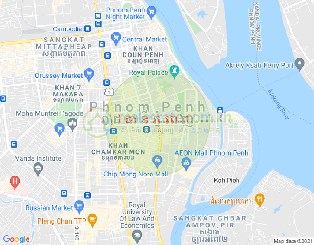Mapa: LTD PROPERTIES DABEST PROPERTIES CAMBODIA CO, Tonle Bassac, Chamkarmon, Phnom Penh