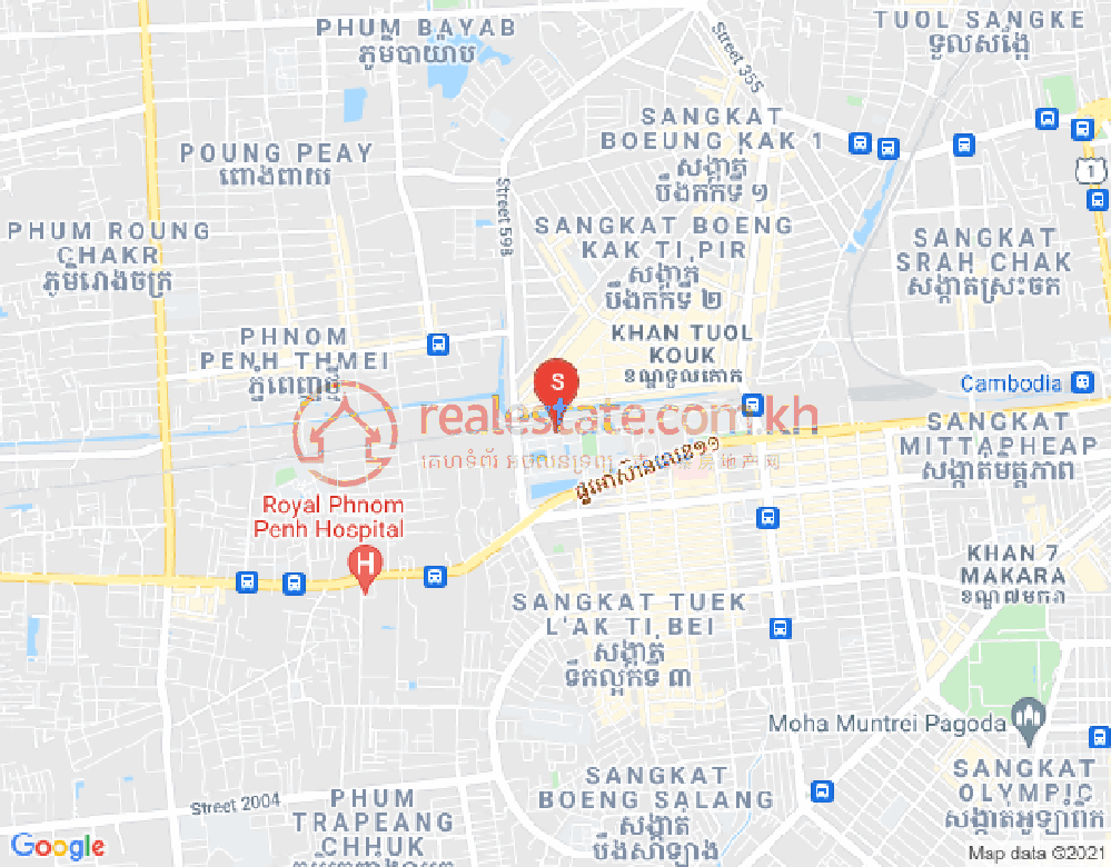 PROPERTIES DABEST, ブンカック2, トゥールコーク, プノンペンの地図