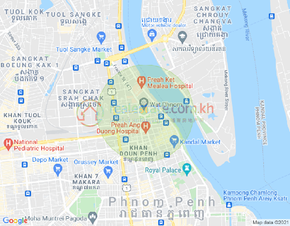 Mapa: Properties Dabest, BKK 3, Boeng Keng Kang, Phnom Penh