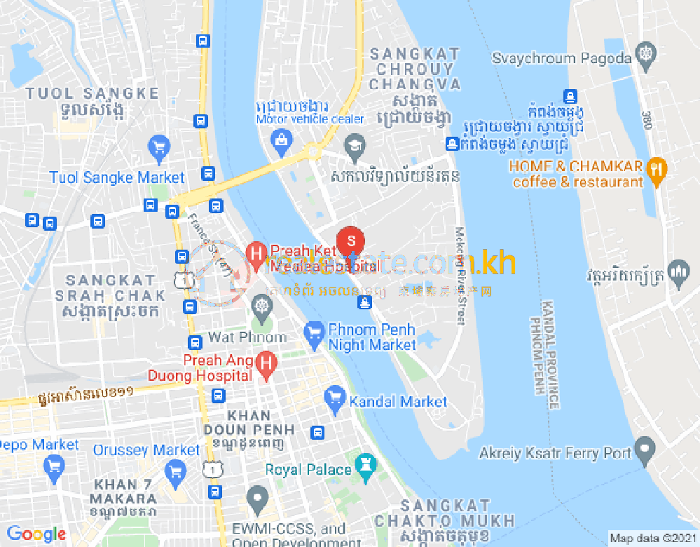水净华区, 金边地图