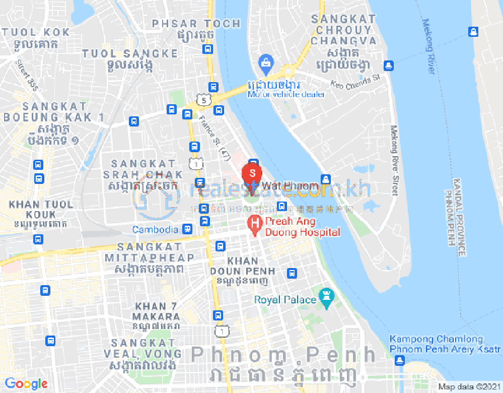 Карта PROPERTIES DABEST, Тонле Бассак, Чамкармон, Пномпень