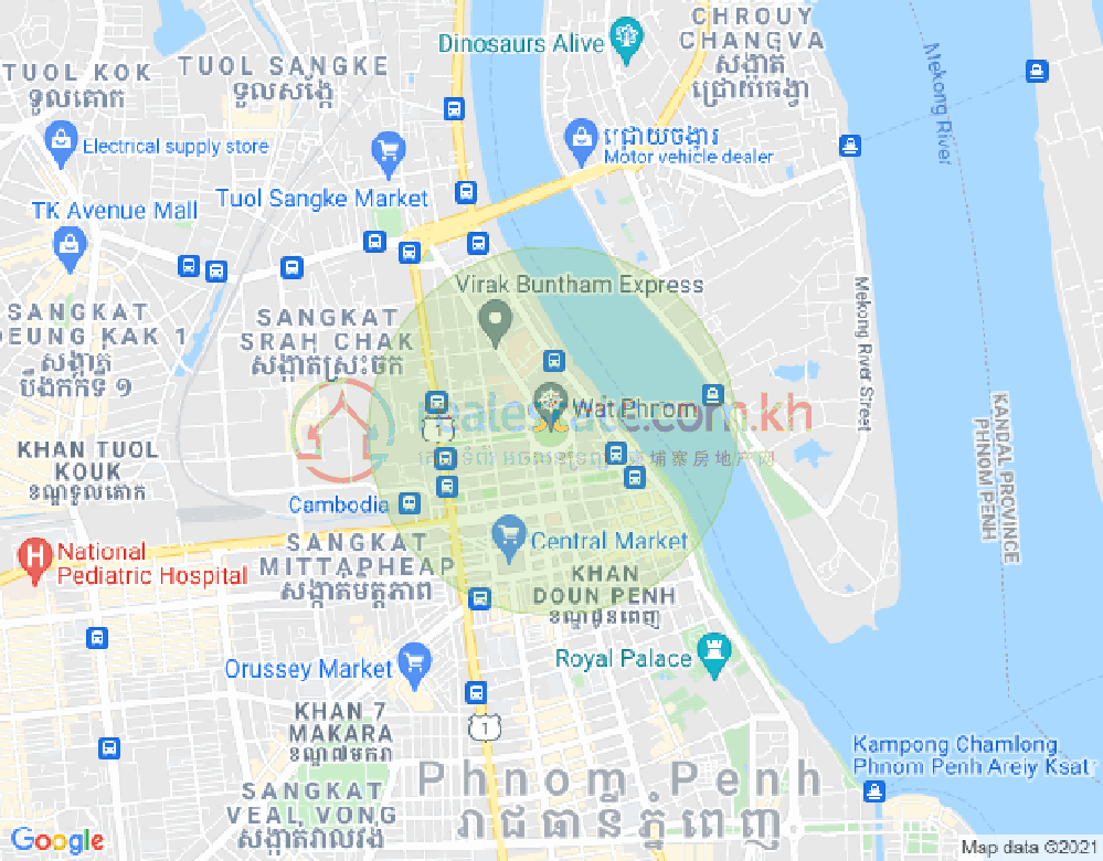 Mapa: PROPERTIES DABEST, BKK 1, Boeng Keng Kang, Phnom Penh