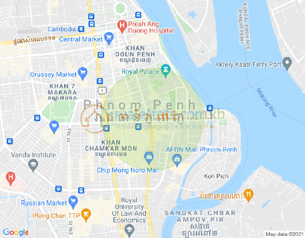 Mapa: Properties Dabest, BKK 1, Boeng Keng Kang, Phnom Penh